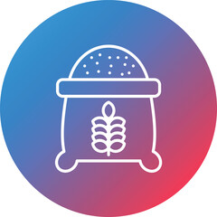 Flour Line Gradient Circle Background Icon