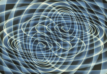 Sacred geometry spiral with blue gradient, abstract digital art background