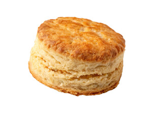 Fluffy Buttery Biscuit Freshly Baked Isolated on Transparent Background