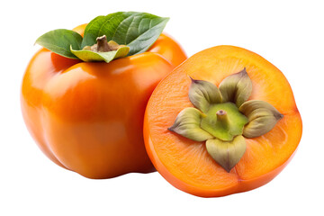 Ripe Persimmons Vibrant and Sweet Isolated on Transparent Background