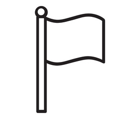 Obraz premium Minimalist flag icon – black and white line art. Simple flag drawing – clean and classic clipart.