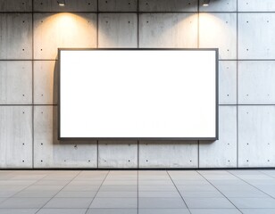 Urban street blank billboard in concrete wall - for mockup