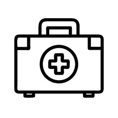 Obraz premium First aid kit icon, medical supplies symbol, for website design