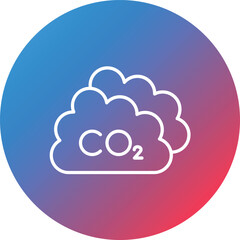 CO2 Line Gradient Circle Background Icon