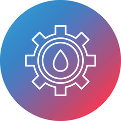 Cogwheel Line Gradient Circle Background Icon