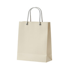 Beige shopping bag isolated on transparent background
