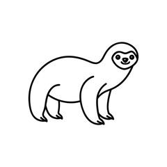 Vector illustration of Sloth line art illustration 
