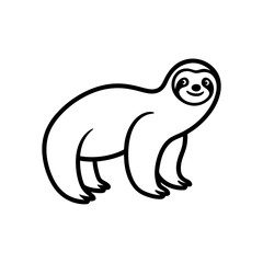 Vector illustration of Sloth line art illustration 