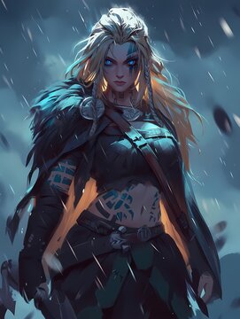 Fierce warrior with sword