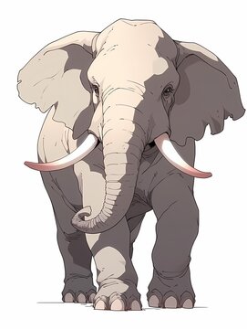 Majestic elephant full body view