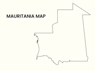 Map of Mauritania, Mauritania Map Vector Illustration.