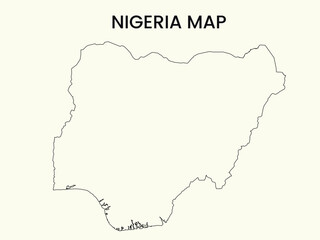 Map of Nigeria, Nigeria Map Vector Illustration.