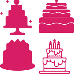 Cute seamless pattern of cartoon cupcakes and cakes with sweet decorations in a vector illustration