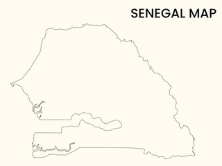Map of Senegal, Senegal Map Vector Illustration.