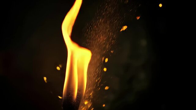 Fire flames create dynamic visual reaction in vertical layout, Fire Flames Reaction Vertical 916 Cartoon Video Motion Graphics With Black Background