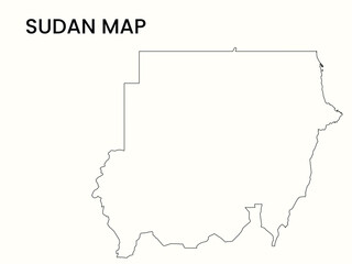 Map of Sudan, Sudan Map Vector Illustration.