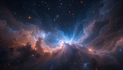 Celestial Nebula Cosmic Cloudscape Stunning Starry Night Sky Universe Background