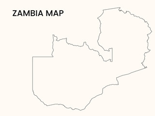 Map of Zambia, Zambia Map Vector Illustration.