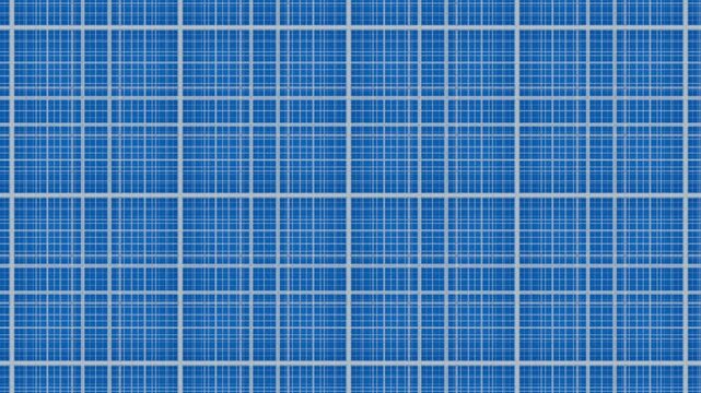 Blue print background or millimeter paper animation pattern with grid lines for design projects. Technical looking backdrop for presentation of mechanical or acrchitecture early design. Repeating.