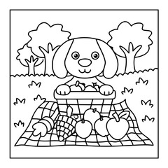 Obraz premium cartoon dog coloring pages for kids