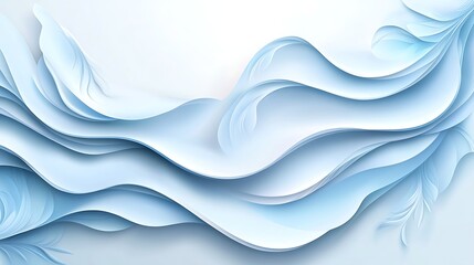 Obraz premium Abstract light blue wavy layered design