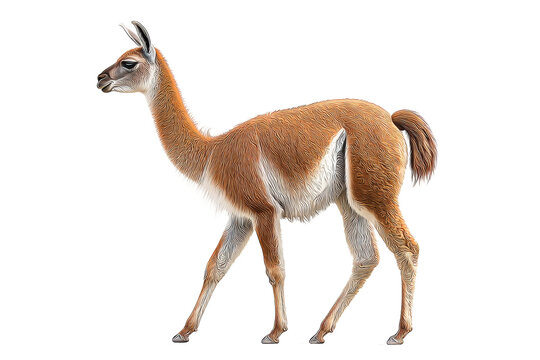 PNG Elegant guanaco standing on black background