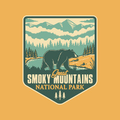 Vintage Great Smoky Mountains National Park badge design	