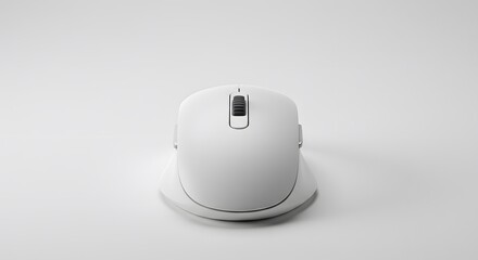 White computer mouse, top view