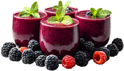 Purple smoothies with berries