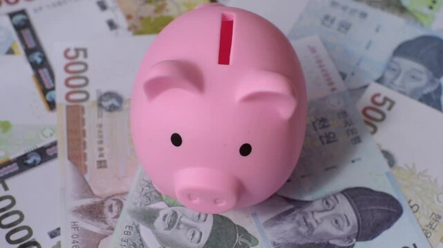 Paper money, South Korean banknotes as a financial business background. Cash, investment, banking