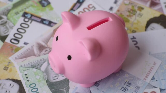 Paper money, South Korean banknotes as a financial business background. Cash, investment, banking