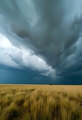 storm clouds over the field