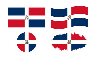 Dominican republic flag in different forms