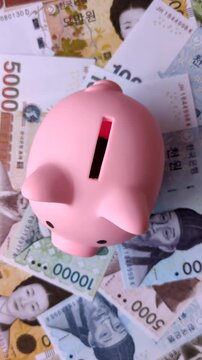 Paper money, South Korean banknotes as a financial business background. Cash, investment, banking