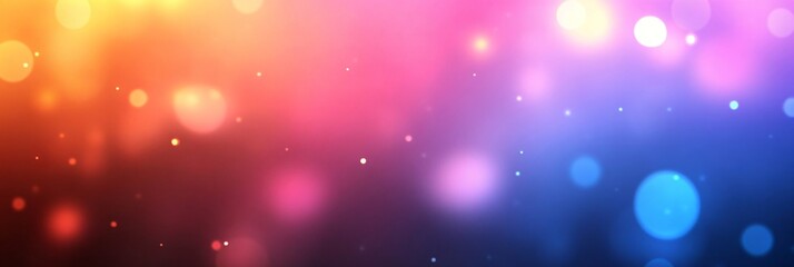 Vibrant defocussed bokeh light on abstract blurred colorful purple pink blue background. Magic glowing holiday party backdrop.