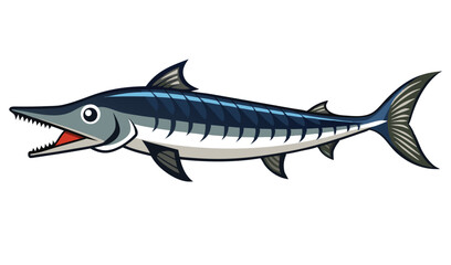 Obraz premium Cartoon illustration of a barracuda fish