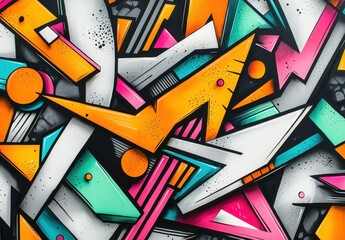 Bold Graffiti Style Abstract Art for Urban & Youthful Designs