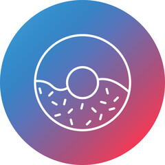 Donuts Line Gradient Circle Background Icon