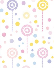 Sweet Lollipop Pattern Background for Children's Parties, Candy Shop Promotions, and Scrapbooking