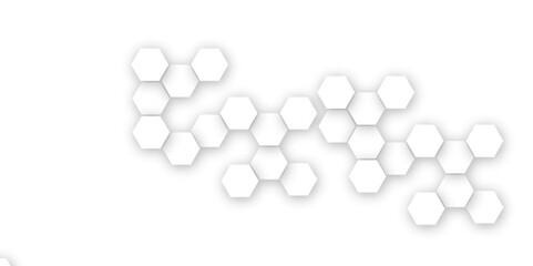 Abstract modern science or technology concept banner hexagonal 3D shapes background. Technology background with hexagons shape pattern. Design for banner, template, technology, science, medical	
