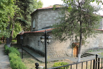 Gazi Suleyman Pasha Bath, located in Goynuk, Bolu, Turkey. Gazi S&uuml;leyman Paşa Bathhouse among the trees