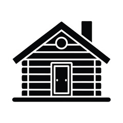 Log Cabin Icon Vector Flat and Clean Look Isolat.eps