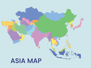Obraz premium Map of Asia continent, Asia continent Map Vector Illustration. Asia.
