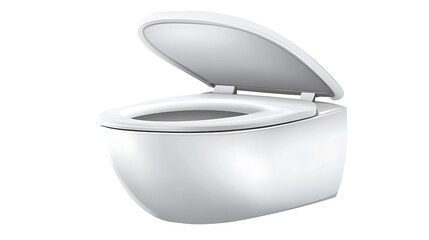 Modern white toilet with lid open on transparent background Modern white toilet with lid open isolated on white background.png