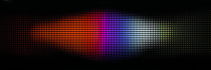 Obraz premium Retro Futuristic Holographic Neon: Vibrant Rainbow Light Pattern, Geometric Grid Design, and Abstract Digital Gradient for Synthwave Backgrounds