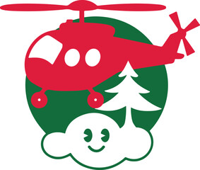 Abstract Helicopter Silhouette Art