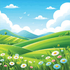 Summer Landscape with flower