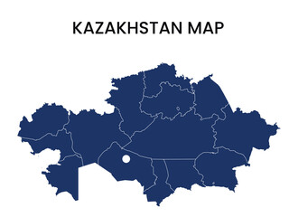 Map of Kazakhstan, Kazakhstan Map Vector Illustration.