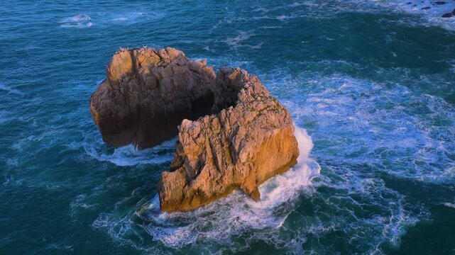 Sunset lights in the Urro del Manzano area of ​​the Dunes of Liencres Natural Park. Liencres, Pi&eacute;lagos Municipality, Costa Quebrada Geopark, Cantabrian Sea, Cantabria, Spain, Europe