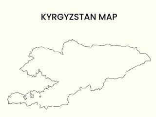 Fototapeta premium Map of Kyrgyzstan, Kyrgyzstan Map Vector Illustration.
